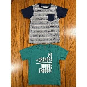 Distortion / The Children’s Place 2 T-shirt Set (4T)  Work Trucks, Grandpa